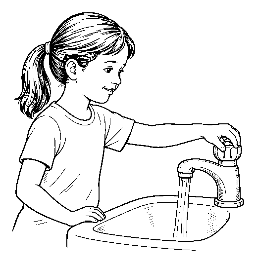 washing hands, step 1
