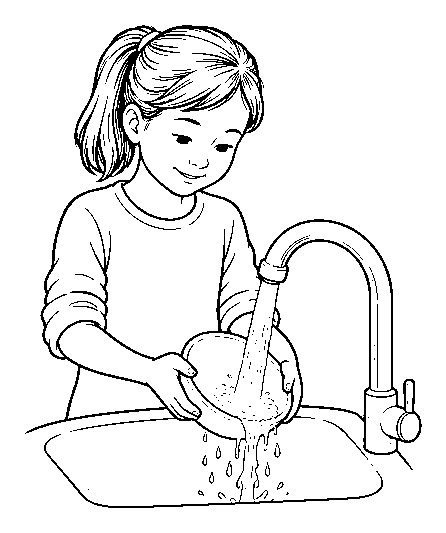 washing hands, step 3