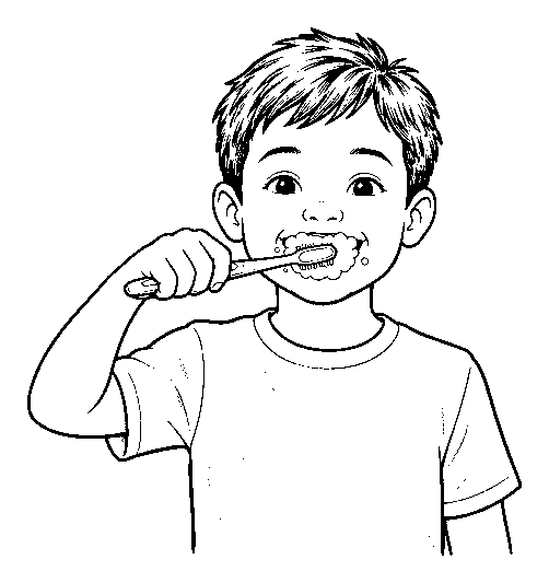brushing teeth, step 2