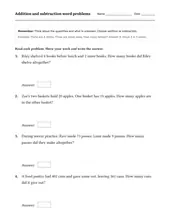Addition & Subtraction Word Problems worksheet for 2nd Grade