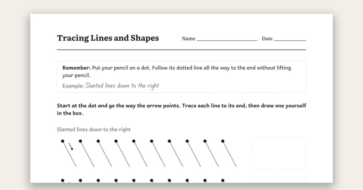 Slanted lines tracing worksheets for preschool, free PDF